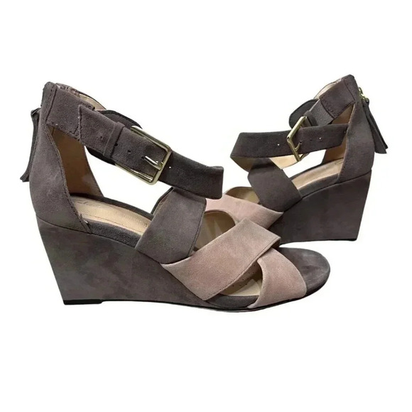 Clark’s Suede Wedge Heel Cushion Plus Sandals Style Ysabelle Jules Size 8.5M - Picture 2 of 9